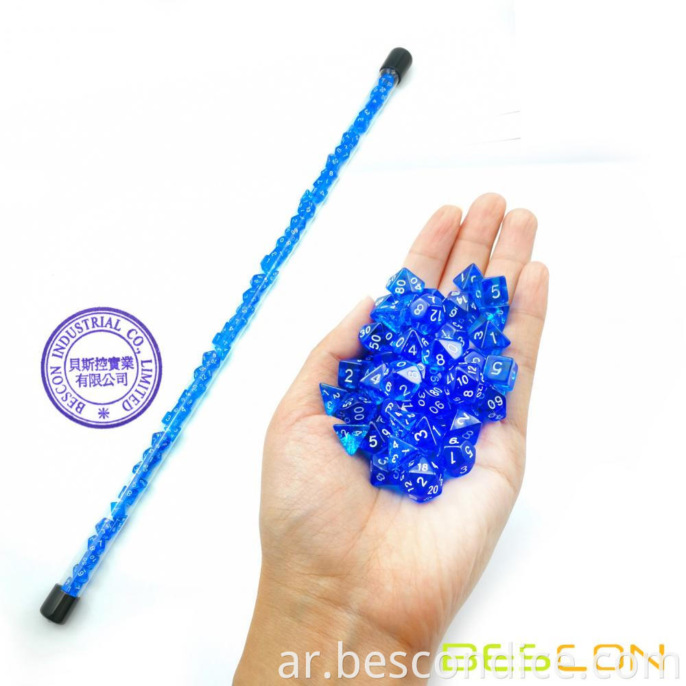 Mini Rpg Dice 49pcs Long Tube Gem Blue 2